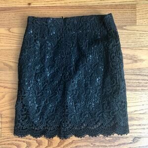 Answer Made in Korea Lace Scalloped Hem Black Pencil Mini Skirt Women’s Size S